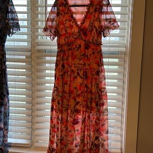 Elegant Floral Maxi Dress in Pink